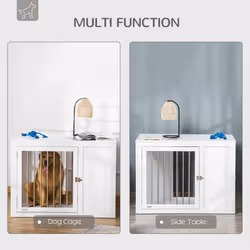 PawHut Furniture Style Dog Crate Cage, w/ Double Doors
