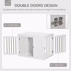 PawHut Furniture-Style Dog Crate End Table w/ 2 Doors, for Medium Dogs - Additional view 4