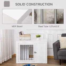 PawHut Furniture-Style Dog Crate End Table w/ 2 Doors, for Medium Dogs - Additional view 5