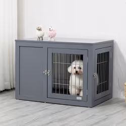 PawHut Furniture-Style Dog Crate w/ Two Lockable Doors, for Small & Medium Dogs