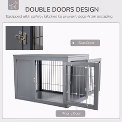 PawHut Furniture-Style Dog Crate w/ Two Lockable Doors, for Small & Medium Dogs