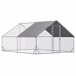 PawHut Walk In Chicken Run Large Galvanized Chicken Coop w/ Cover 3 x 4 x 2m - Additional view 8