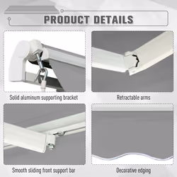 Outsunny Retractable Awning for Door & Window Garden Shelter Canopy 3 x 2m - Additional view 6