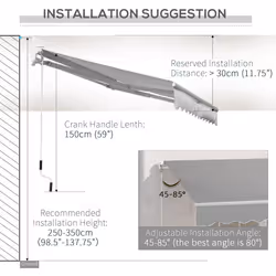 Outsunny Retractable Awning for Door & Window Garden Shelter Canopy 3 x 2m - Additional view 7