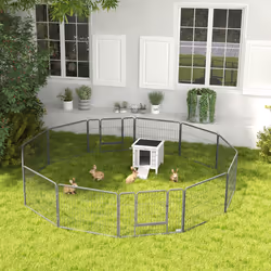 PawHut Wooden Rabbit Hutch Bunny Cage Guinea Pig House Pet Habitat Ferret - Additional view 7