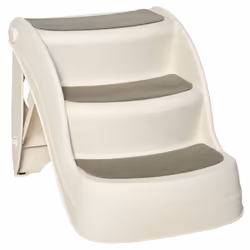 PawHut Foldable Pet Stairs 3 Steps with Non-slip Mats for Small Dogs, Cream - Additional view 8
