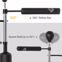 HOMCOM 3-in-1 Punching Bag with 2 Speedballs, 360 Reflex Bar, Black