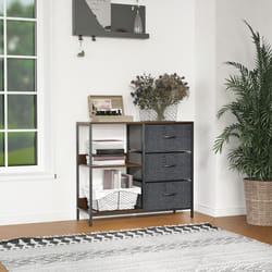 HOMCOM Chest Dresser Tower with 3 Drawers Storage Cabinet Organizer, Black
