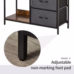 HOMCOM Chest Dresser Tower with 3 Drawers Storage Cabinet Organizer, Black - Additional view 5