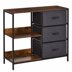HOMCOM Chest Dresser Tower with 3 Drawers Storage Cabinet Organizer, Black - Additional view 8