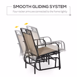 Outsunny 2-Person Outdoor Glider Rocker Chair with Center Table - Additional view 5