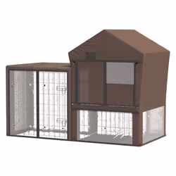 PawHut Rabbit Hutch Cover, Bunny Guinea Pig Cage Water-Resistant Protector - Additional view 5