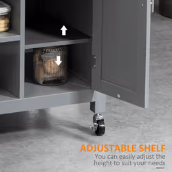 HOMCOM Compact Kitchen Trolley Utility Cart on Wheels with Open Shelf Grey - Additional view 4