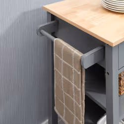 HOMCOM Compact Kitchen Trolley Utility Cart on Wheels with Open Shelf Grey - Additional view 6