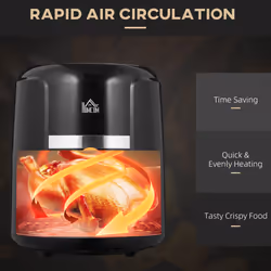 HOMCOM Air Fryer 1300W 4L with Rapid Air Circulation Timer and Nonstick Basket