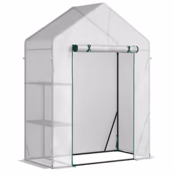 Outsunny Greenhouse for Outdoor, Portable Gardening Plant Grow House w/ Shelf - Additional view 8