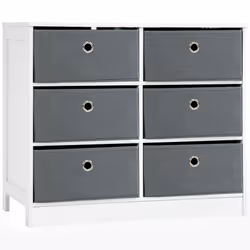 HOMCOM Chests of Drawer Fabric Dresser Storage Cabinet w/ 6 Drawers for Bedroom