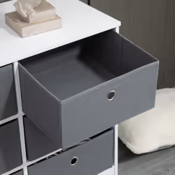 HOMCOM Chests of Drawer Fabric Dresser Storage Cabinet w/ 6 Drawers for Bedroom - Additional view 7