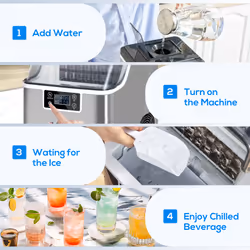 HOMCOM Ice Maker Machine Counter Top Ice Cube Maker for Home 20kg in 24 Hrs