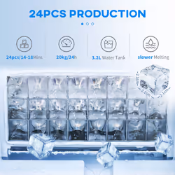 HOMCOM Ice Maker Machine Counter Top Ice Cube Maker for Home 20kg in 24 Hrs - Additional view 4