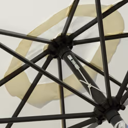 Outsunny 2.7m Patio Umbrella Garden Parasol with Crank, Ruffles, 8 Ribs, White - Additional view 6