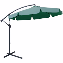 Outsunny 2.7m Garden Cantilever Banana Parasol Sun Shade w/ Crank, Green - Additional view 8