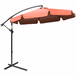 Outsunny 2.7m Garden Cantilever Banana Parasol Sun Shade w/ Crank, Wine Red - Additional view 8