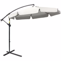 Outsunny 2.7m Garden Cantilever Banana Parasol Sun Shade w/ Crank, Cream White - Additional view 8