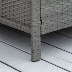 Outsunny 3 PC Outdoor Rattan Sofa Set w/ Chairs Coffee Table Cushion Light Grey - Additional view 7