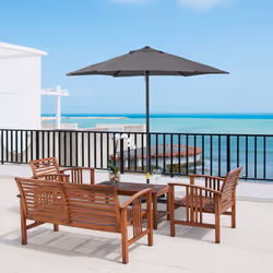 Outsunny 2m Parasol Patio Umbrella, Outdoor Sun Shade with 6 Ribs Dark Grey