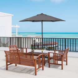 Outsunny 2m Parasol Patio Umbrella, Outdoor Sun Shade with 6 Ribs Dark Grey