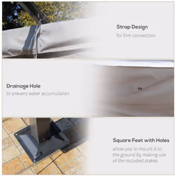 Outsunny 3.5x3.5m Pergola Metal Gazebo Backyard Porch Awning Retractable Canopy - Additional view 4