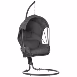 Outsunny Hanging Egg Chair Swing Hammock Chair w/ Stand Retractable