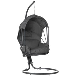 Outsunny Hanging Egg Chair Swing Hammock Chair w/ Stand Retractable
