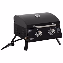 Outsunny Portable Tabletop Gas BBQ Grill Barbecue w/ 2 Burner Lid