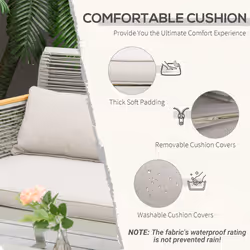 Outsunny 4 Pieces Rattan Garden Furniture Set for 4 Person, Grey