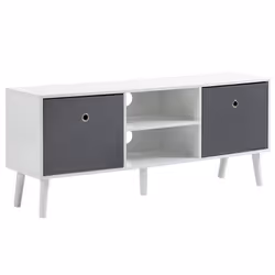 HOMCOM Modern TV Cabinet Stand w/ Shelves & Drawers, Living Room