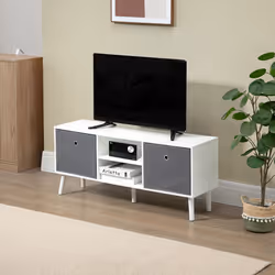 HOMCOM Modern TV Cabinet Stand w/ Shelves & Drawers, Living Room