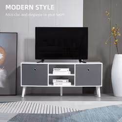 HOMCOM Modern TV Cabinet Stand w/ Shelves & Drawers, Living Room