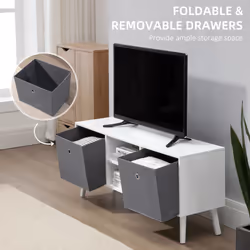 HOMCOM Modern TV Cabinet Stand w/ Shelves & Drawers, Living Room - Additional view 4