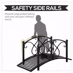Outsunny Decorative Garden Bridge Landscaping with Railings for Creek Pond