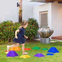 Outsunny 11-Piece Balance Stepping Stones Non-Slip Obstacle Course for Kids