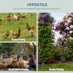 PawHut 0.6Mx10M Chicken Wire Mesh Rabbit Poultry Animal Fence PVC Coated Netting - Additional view 4