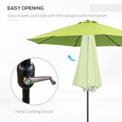 Outsunny 2.7M Patio Umbrella Outdoor Sunshade Canopy w/ Tilt and Crank Green