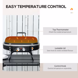 Outsunny Foldable 2 Burner Gas BBQ Grill w/ 2 Burners for Camping Picnic Cooking