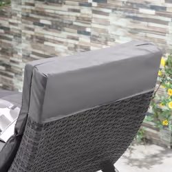 Outsunny Garden Rattan Sun Lounger Foldable Patio Chaise Chair Grey - Additional view 5
