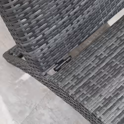 Outsunny Garden Rattan Sun Lounger Foldable Patio Chaise Chair Grey - Additional view 6