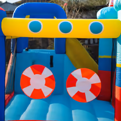 Outsunny Kids Bouncy Castle with Slide Pool Trampoline Climbing Wall w/ Blower - Additional view 6
