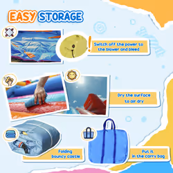 Outsunny Kids Bouncy Castle with Slide Pool Trampoline Climbing Wall w/ Blower - Additional view 7