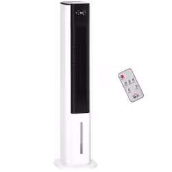HOMCOM Quiet Air Cooler Humidifier Evaporative Ice Cooling Fan White